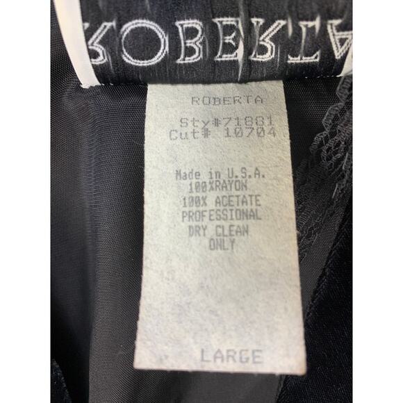 Roberta Vintage 90s One Shoulder Black Velvet Maxi Dress w Bolero Jacket -Size L - Picture 7 of 7